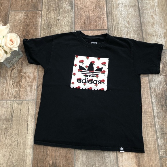 adidas shirt with roses